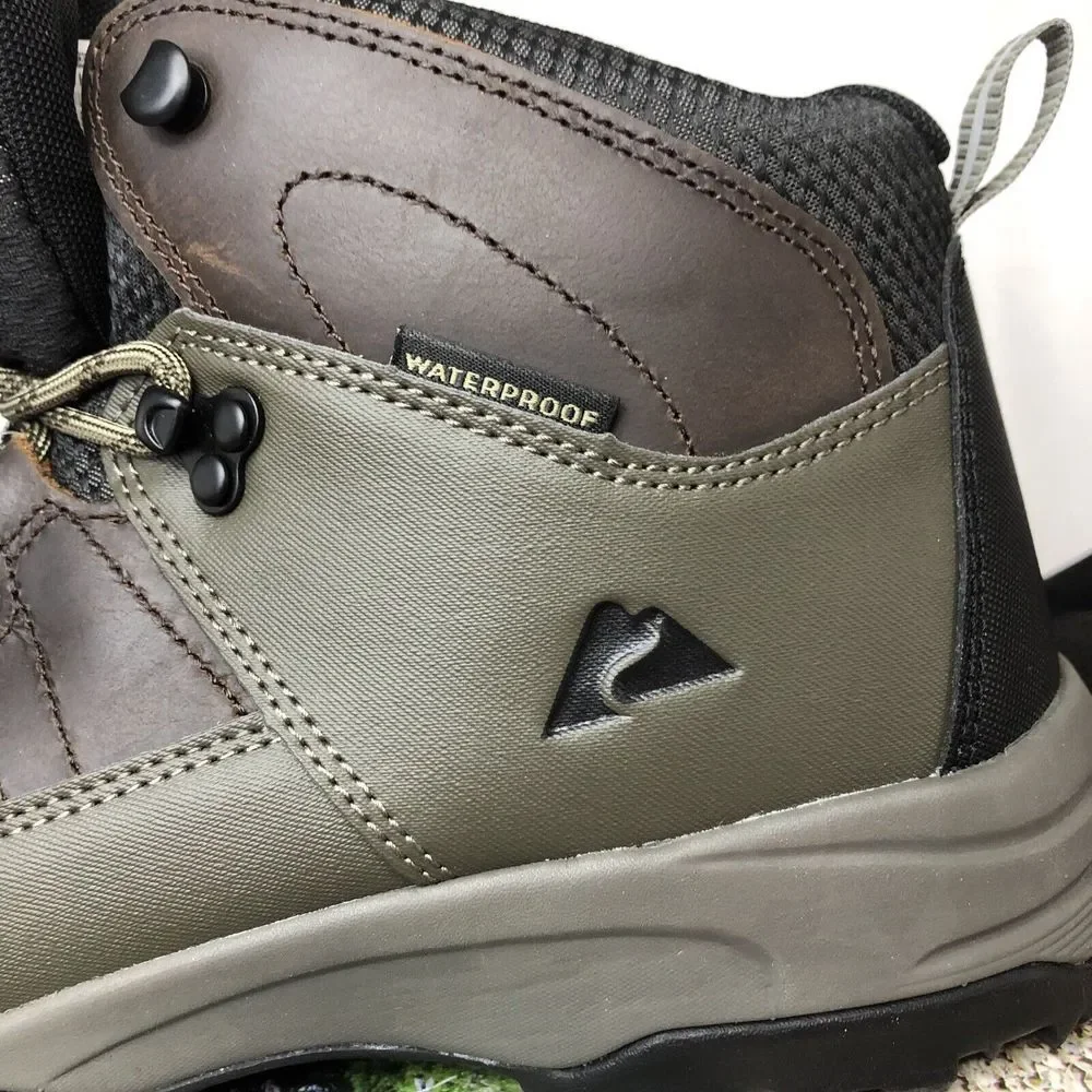 Ozark Trail Men's Meadows Waterproof Brown Leather Hiking Work Boots Size 13 NEW - Picture 12 of 16